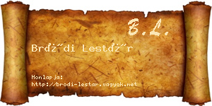 Bródi Lestár névjegykártya